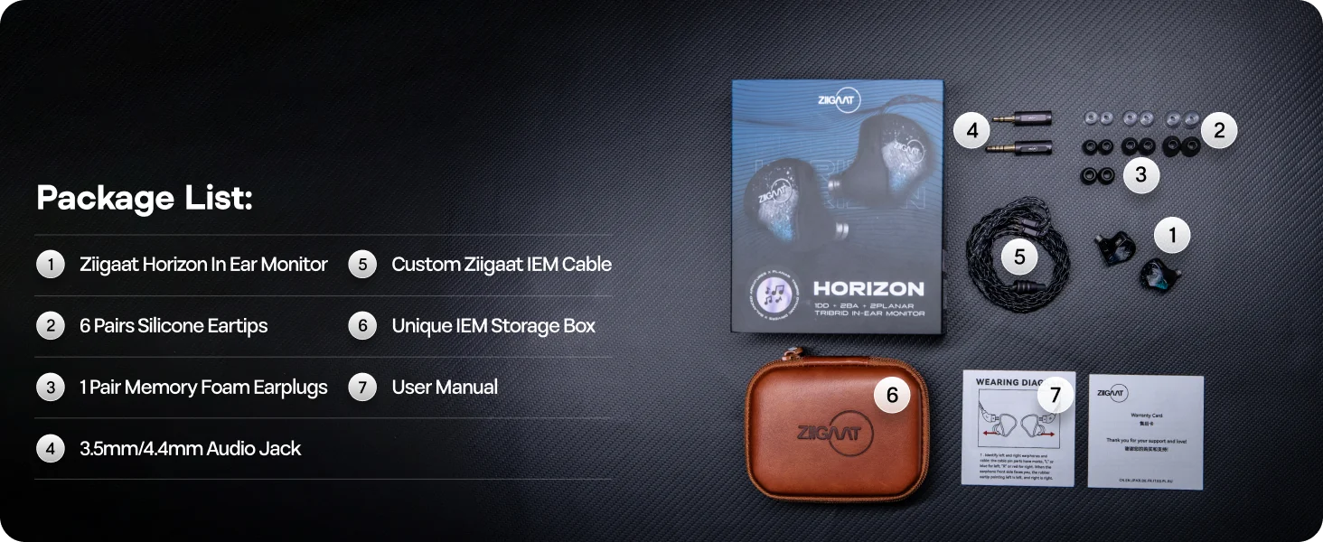 ZiiGaat Horizon Tribrid IEM Earphones - ElectronAge