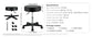 SucceBuy Rolling Round Stool 40cm Diameter w/ 5 Swivel Casters 360° Rotation Height Adjustable Round Stool for Bar Salon Office