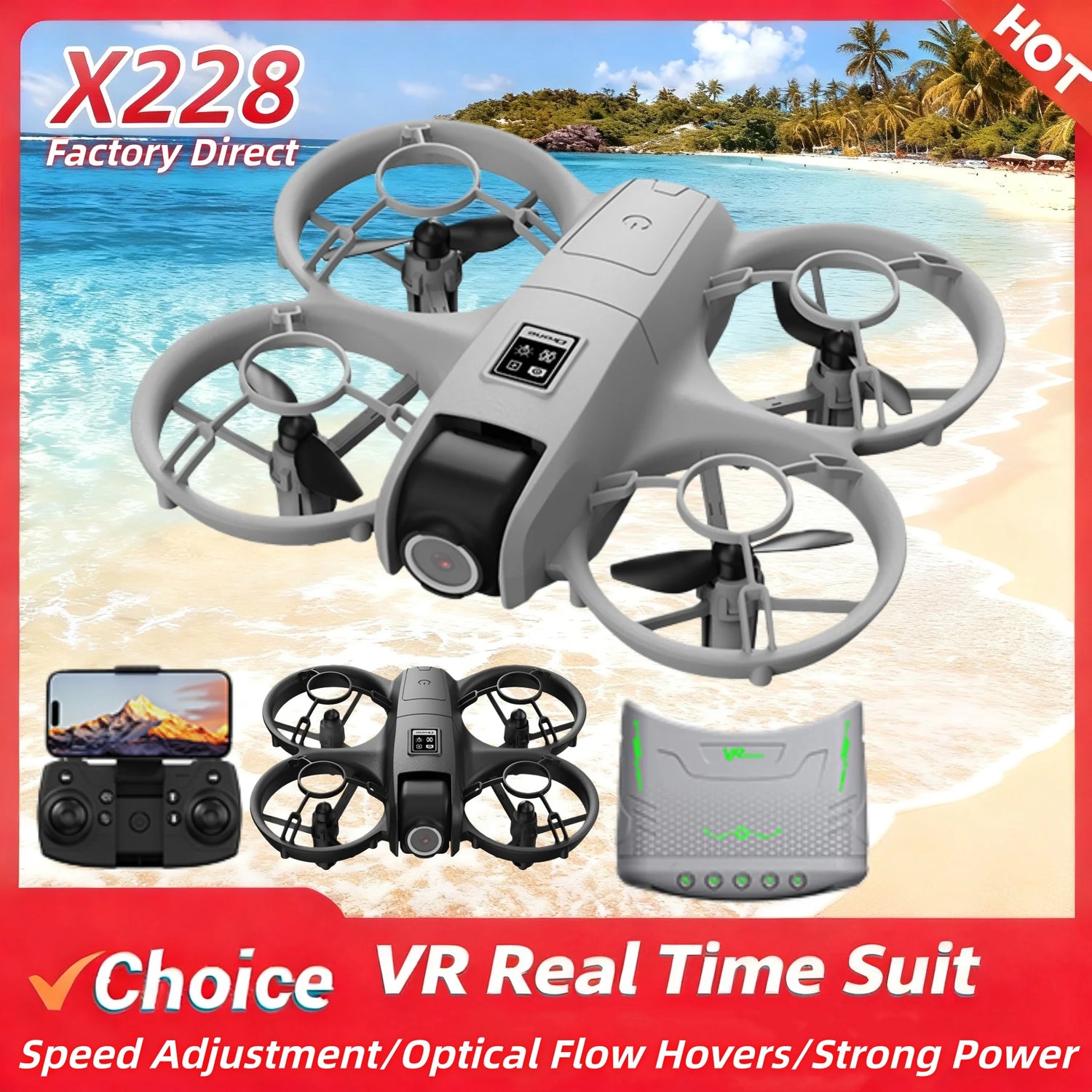 2026New X228 VR Drone 8K - ElectronAge