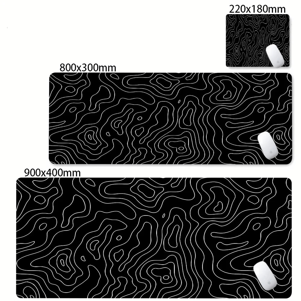 Admisitr XXL Desk Mat Black And White Strata Liquid Mousepad - ElectronAge