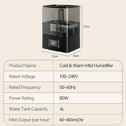 6L Professional Large Capacity Household Silent Air Humidifier Plant Spray Aroma Diffuser Ultrasonic Water Mist Diffuser