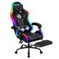 350LBS Gaming Chair with LED RGB Lights Massage Video Gamer Chairs with Footrest Ergonomic High Back Reclining Computer Chair - ElectronAge