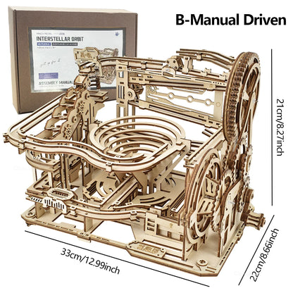 3D Wooden Puzzle DIY Marble Run Building Model Kit STEM Educational Construction Toys for Kids Adults Teens Boys Girls Gifts