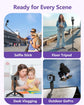 Auto Face Tracking Tripod with Light, 360 Rotation Phone Stand & Remote for Android Selfie Stick, Vlog Black