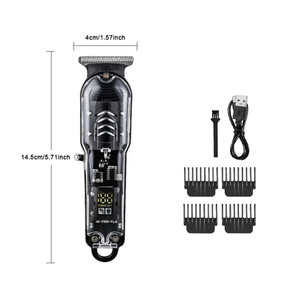 Transparent Body Electric Hair Clipper for Men - ElectronAge