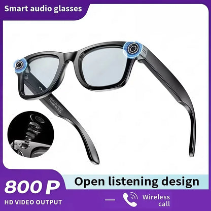 AI Smart Video Glasses with Camera and Photo Capabilities, featuring an 8MP camera, 1080P HD video recording, 4K resolution,