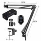 Roreta Flexible Arm Tripod For Phone Stand Table Folded Anchor Online Desktop Laptop Video Live Overhead Shot Photography