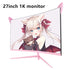 FYHXele 27inch Curved Pink Monitor - ElectronAge