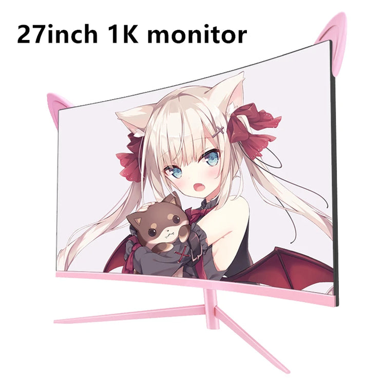 FYHXele 27inch Curved Pink Monitor - ElectronAge