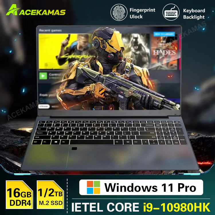 ACEKAMAS 15.6" intel Core i9 10980HK Fingerprint Laptop - ElectronAge