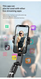 Selfie Stick Tripod Desktop Gimbal Stabilizer Face Tracking Fill Light 360 Rotation for Live Video Shooting Aluminum Alloy Q18