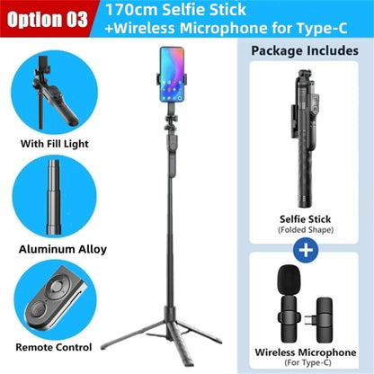 FANGTUOSI 1750mm Wireless Selfie Stick
