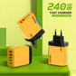 240W 5 In 1 Gan Desktop Charger 3PD 2 USB Fast Charging EU/US Charger Display Light For Iphone Samsung Xiaomi Huawei New