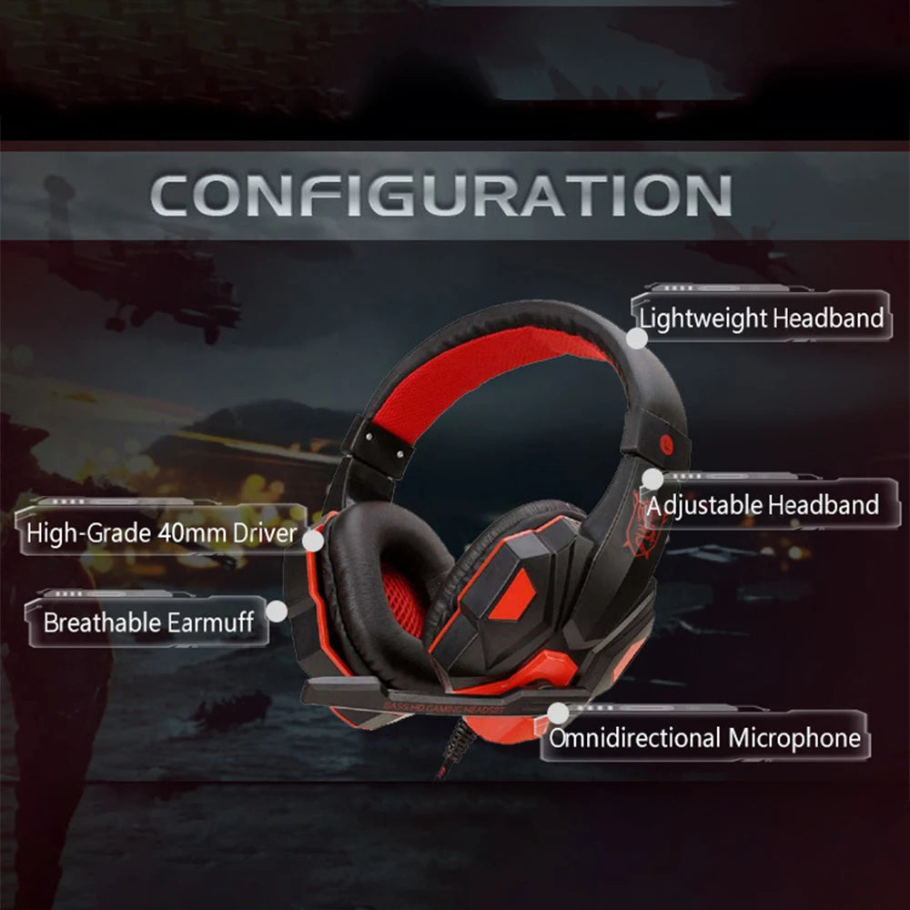 VORTNGLE Gaming Headsets Over-Ear 3.5mm Wired Headphones - ElectronAge