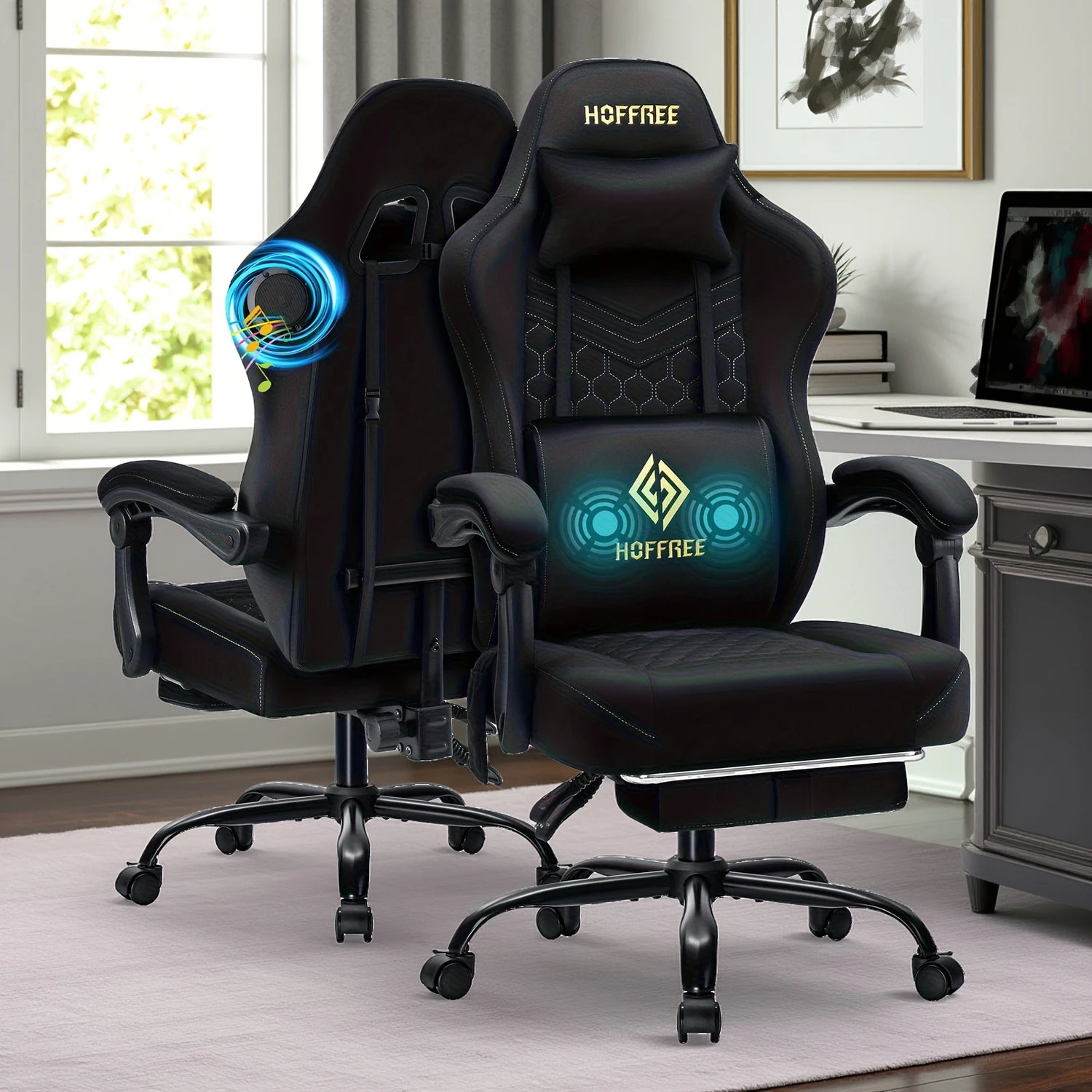 Gaming Chair with bluetooth Speakers - ElectronAge