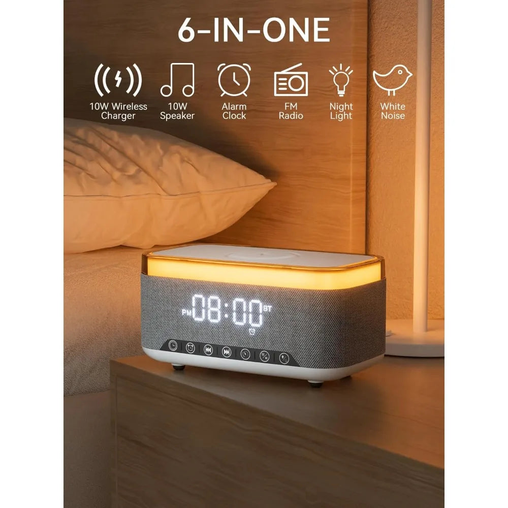 Multifunction Alarm Clock with Fast Wireless Charging 10W - ElectronAge