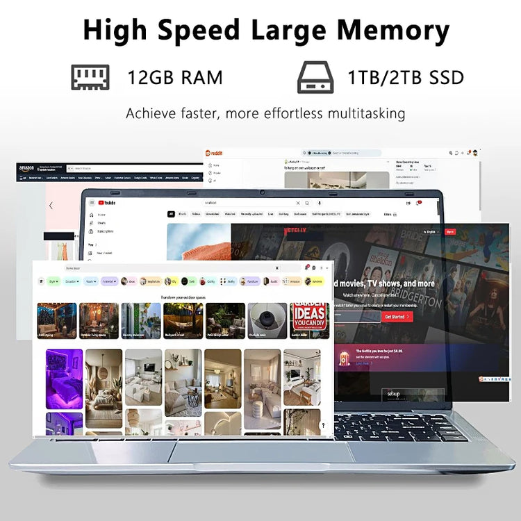 2026 14.1 Inch Notebook Computer Intel A3950 Ultra Slim Laptop - ElectronAge