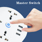 Round Universal Power Strip Portable Extension Cord Socket Plug USB Phone Charger With 3 USB Cable Smart Home EU US UK AU Plug