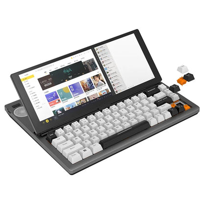 12.3inch Touchscreen Gaming Mechanical Keyboard 68 Keys USB Compact Portable Split Screen Keyboard for Windows Mac Android