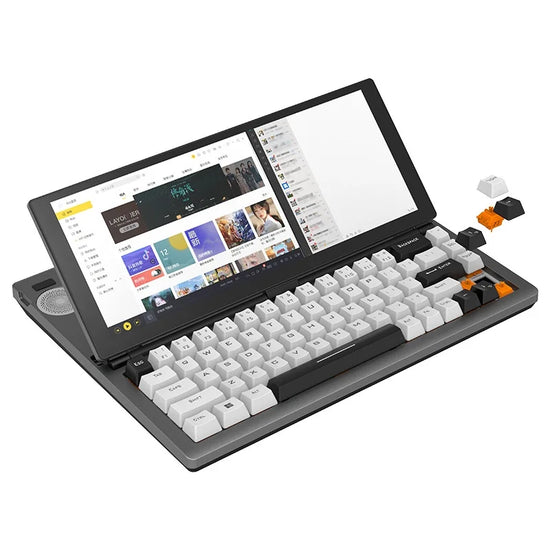 12.3inch Touchscreen Gaming Mechanical Keyboard 68 Keys USB Compact Portable Split Screen Keyboard for Windows Mac Android