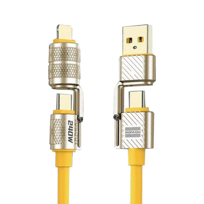 240w 4-in-1 Fast Charging Data Cable Type-c To Type-c Zinc Alloy Cable For Iphone15 Samsung Huawei Xiaomi