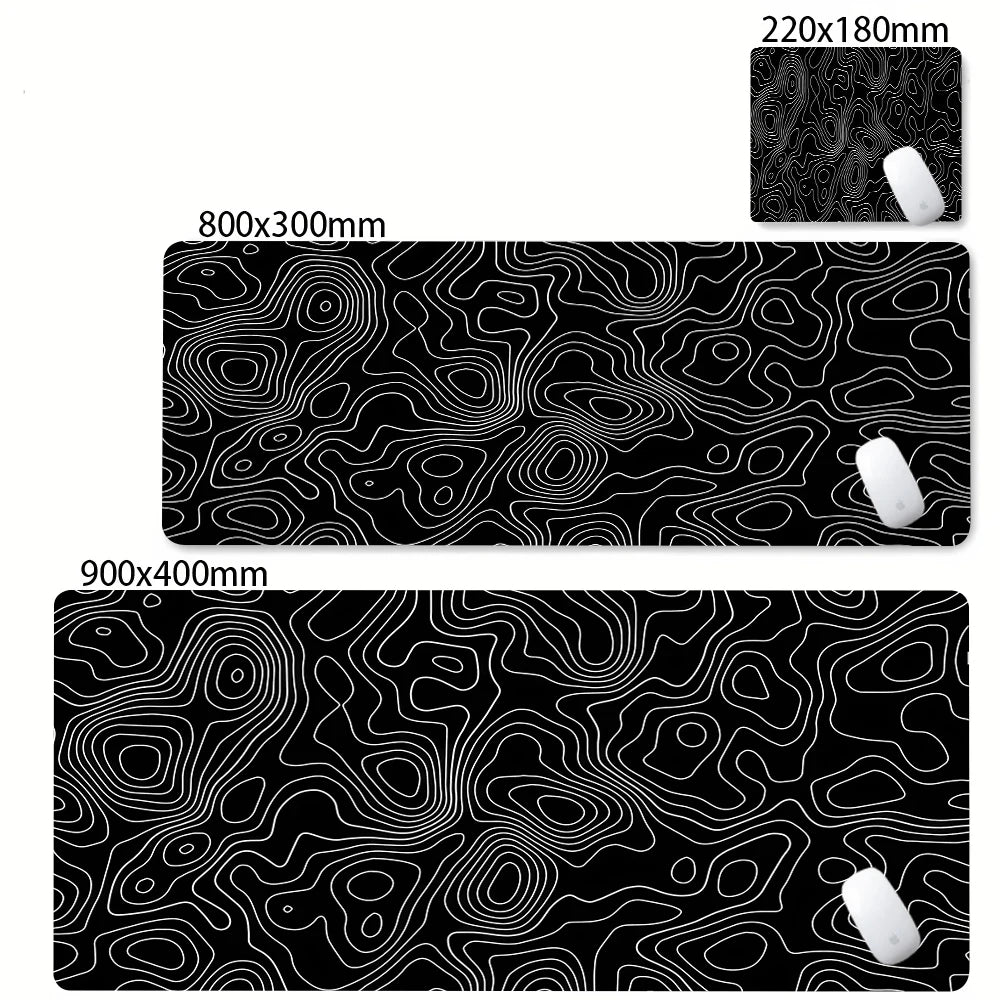 Admisitr XXL Desk Mat Black And White Strata Liquid Mousepad - ElectronAge