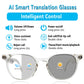 AI Translation Smart Glasses, photochromic lenses, support 160+ languages real-time translation, fashionable audio glasses.
