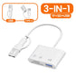 3 in 1 USB/Type C Multifunction Card Reader OTG SD TF Cards USB Memory Cards Reader Converter for MacBook Laptop Samsung