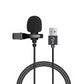 1.5m Mini Portable Lavalier Microphone Condenser Clip-on Lapel Mic Wired USB 3.5mm Type C Microphone For Laptop PC DSLR Camera