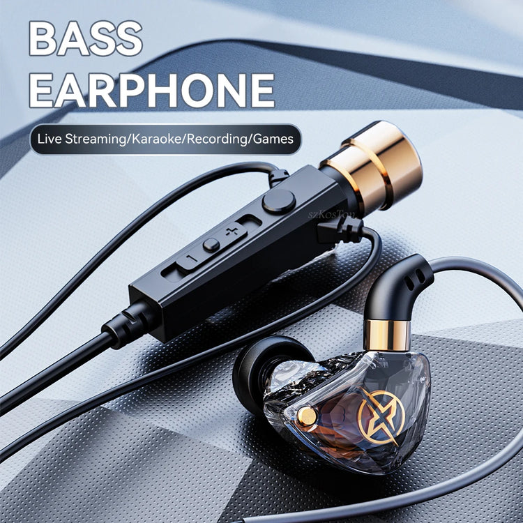 SZKOSTON Wired HiFi Headphones with Mini Condenser Microphone - ElectronAge