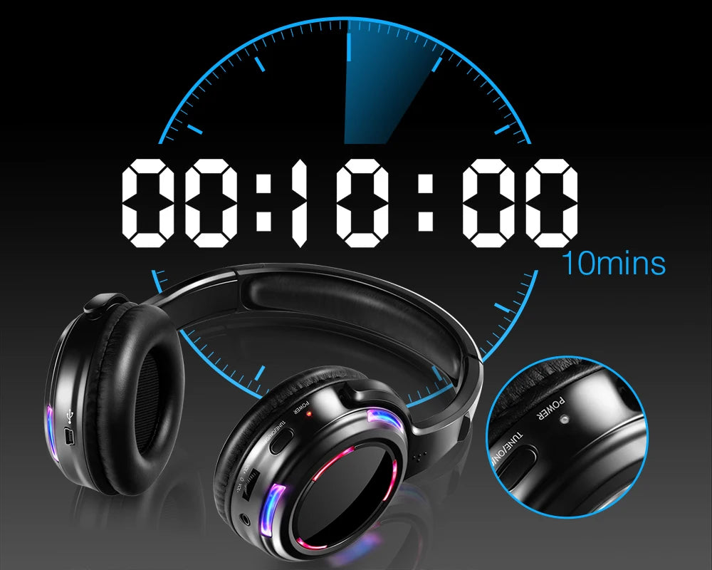 UHF RF Silent Disco Headphones Wireless DJ Headset - ElectronAge