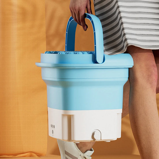 Portable Mini Washing Machine Foldable Underwear Socks Baby Clothes Washer with Dryer Bucket Travel Appliance Cleaning Tool