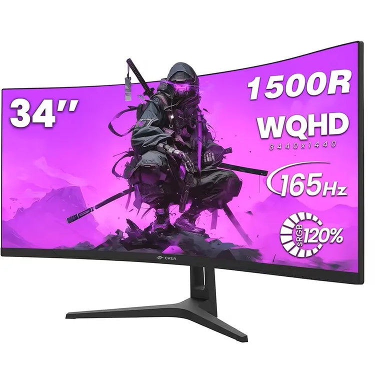 CRUA 34 Inch Ultrawide Curved Gaming Monitor - ElectronAge