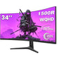 CRUA 34 Inch Ultrawide Curved Gaming Monitor - ElectronAge