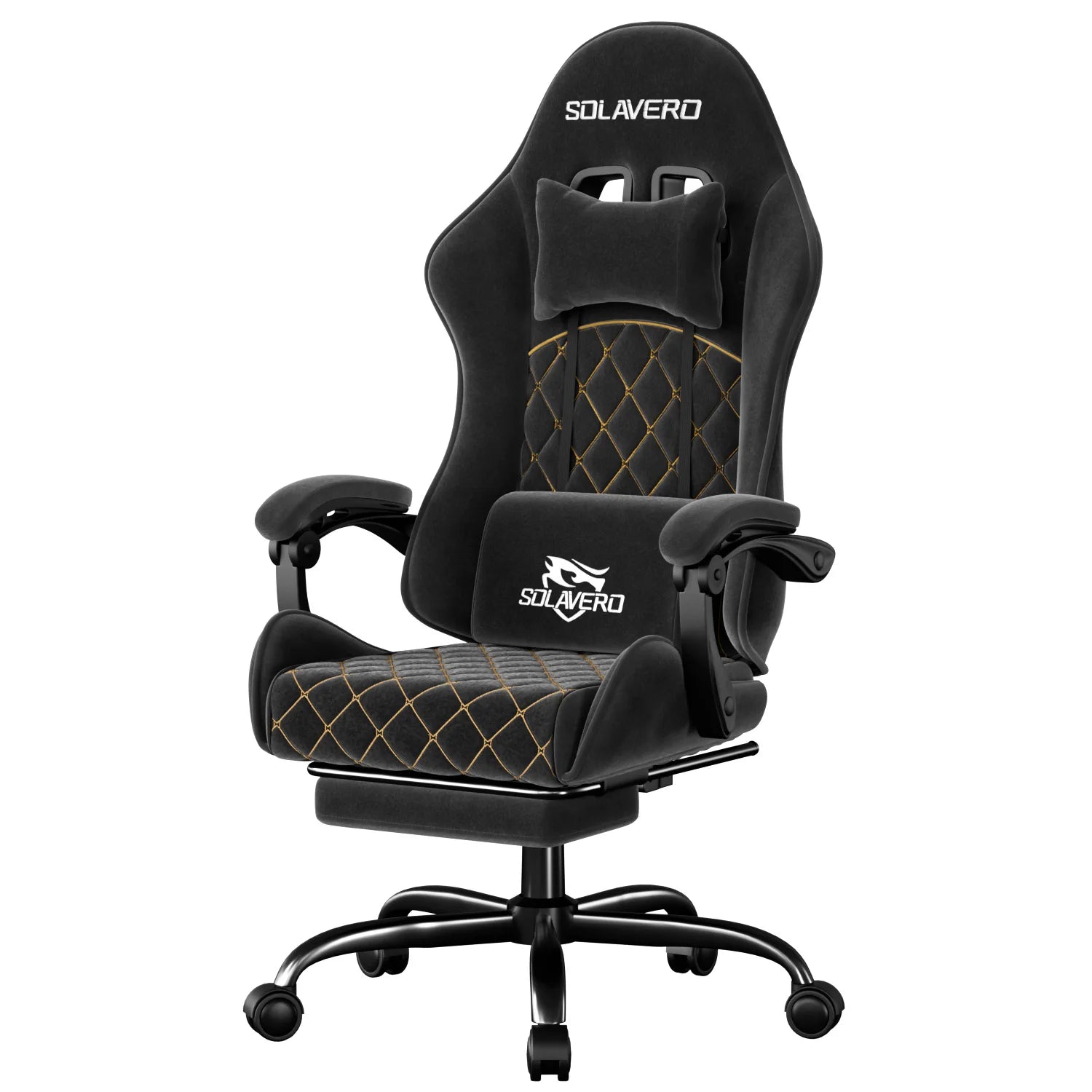 Massage Gaming Chair with 360°-Swivel and Headrest - ElectronAge