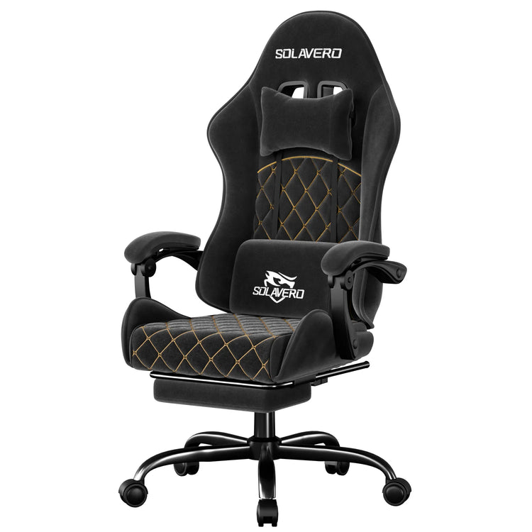 Massage Gaming Chair with 360°-Swivel and Headrest - ElectronAge
