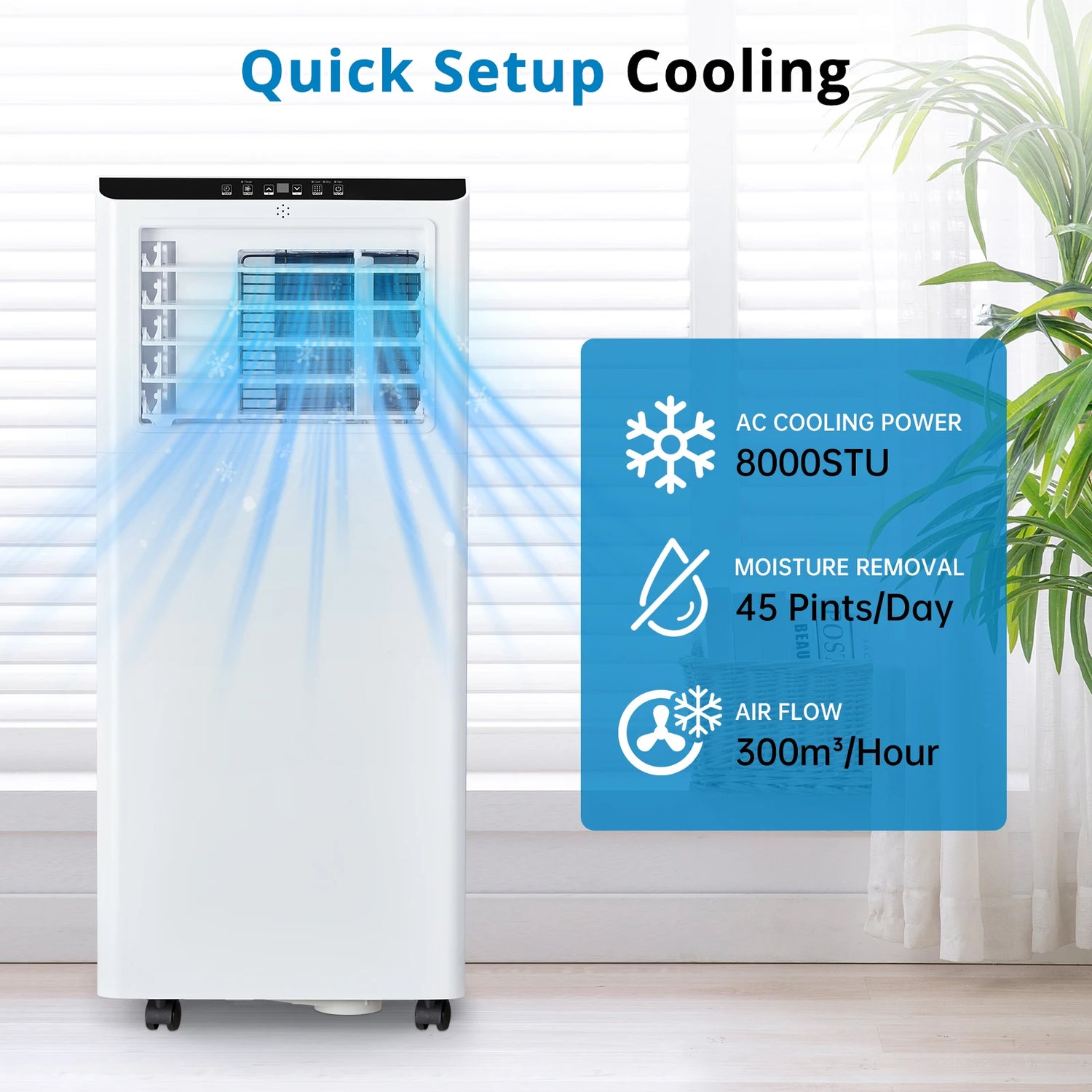 Acekool 8000 BTU 3-in-1 Quiet Portable Air Conditioner - ElectronAge