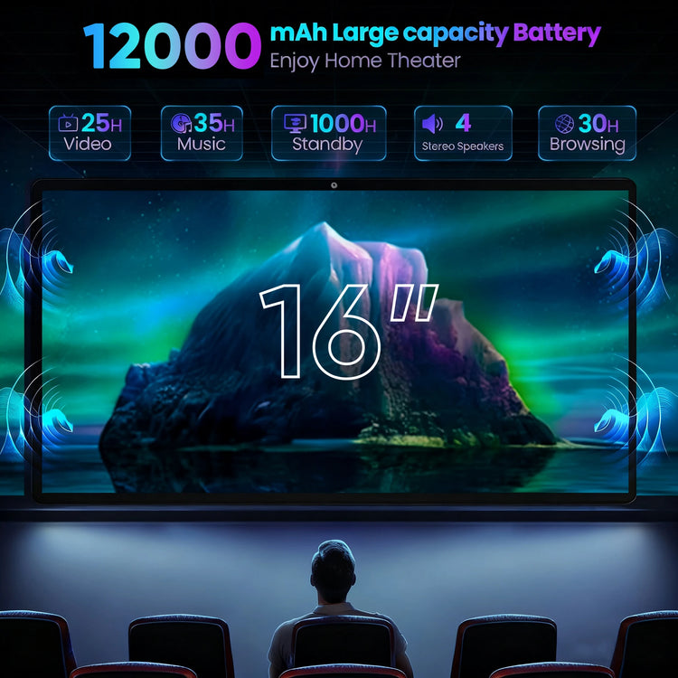 Super Large 16 Inch Pro Tablet Android 14 Tablet Helio - ElectronAge