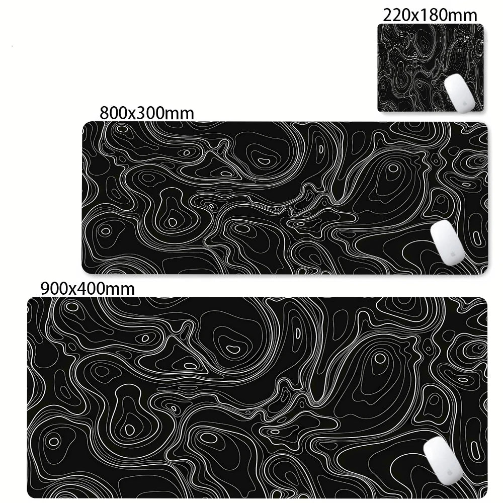 Admisitr XXL Desk Mat Black And White Strata Liquid Mousepad - ElectronAge