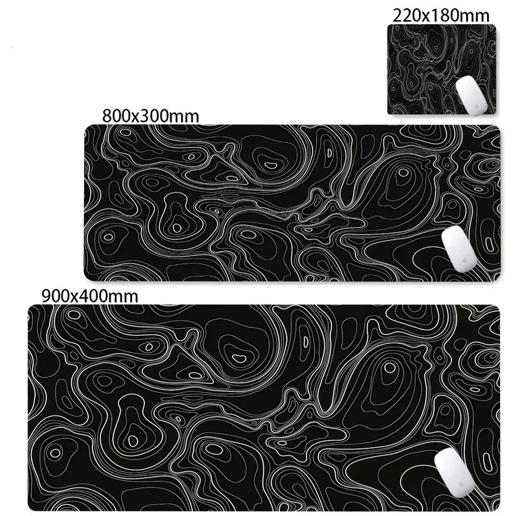 Admisitr XXL Desk Mat Black And White Strata Liquid Mousepad - ElectronAge