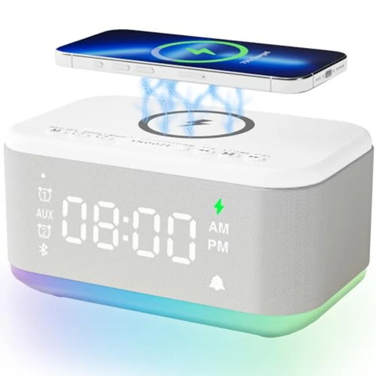 Alarm Clock Speaker Wireless Charger Digital - ElectronAge
