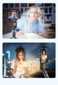 Selfie Stick Tripod Desktop Gimbal Stabilizer Face Tracking Fill Light 360 Rotation for Live Video Shooting Aluminum Alloy Q18