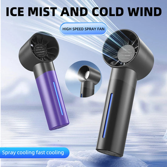 1PC Handheld Mist Spray Fan with 5 Adjustable Levels, USB Fan with Rechargeable 1200mAh, High-Speed Portable Fan.