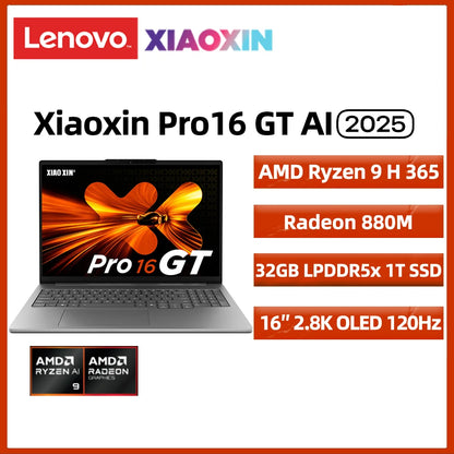 【2025】 Lenovo Laptop Xiaoxin Pro 16 2025 Ryzen AI 9 H 365/7 H350 /32GB LPDDR5X 1T SSD 16-inch 2.8K OLED 120Hz Screen Notebook PC
