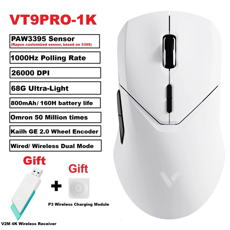 Rapoo VT9PRO PAW3398 Wireless Gaming Mouse - ElectronAge