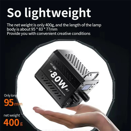 Roreta ZU80/ZU60 Photo Studio Light COB Bi-Color 2500-8500K CRI≥95 TLCI≥97 With Diffuser LED Video Lights Fill Lighting