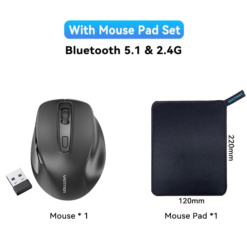 Vention Wireless Bluetooth 5.1 Mouse USB 2.4G Dual-Mode - ElectronAge