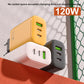 120w Fast Charging Dual Pd Ultra Quick Mobile Phone Charger Qc3.0 Usb Type C Chargers 3 Ports Wall Adapter Eu/us/uk Plug