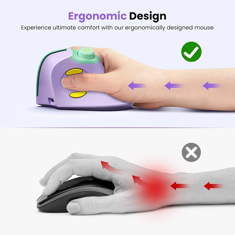 Ergonomic Wireless Vertical Mouse with Bluetooth - ElectronAge