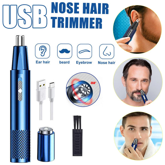 Professional Nose Hair Trimmer Multifunctional USB Rechargeable Facial Hair Remover for Men Nose Hair Shaver for Nasal Clearance